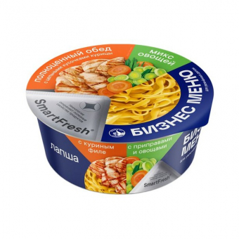 Лапша быстрого приготовления БизнесМеню, куриное филе с приправами и овощами, 110г