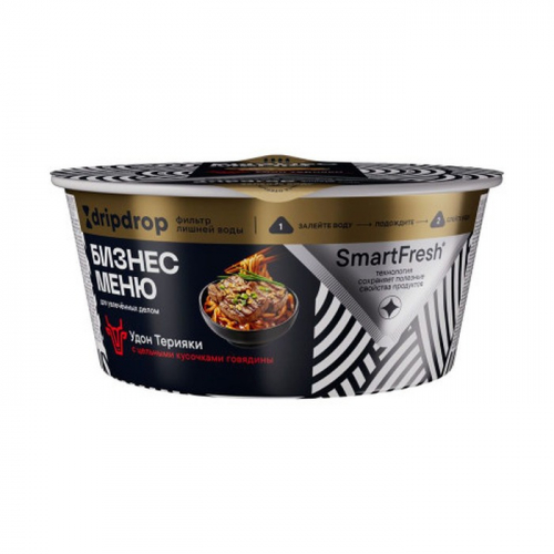 Лапша быстрого приготовления БизнесМеню, Удон Терияки с цельным куском говядины, 110г