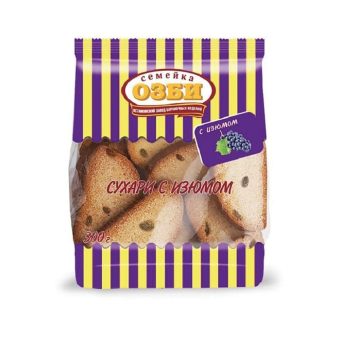 Сухари с изюмом в сахаре Озби, 300г