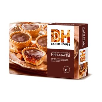 Мини-Тарты Baker House с карамелью и арахисом, 240г