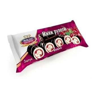 Мини-рулет Мастер десерта с кремом и фруктово-ягодной начинкой вишня, 175г