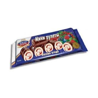 Мини-рулет Мастер десерта с кремом и фруктово-ягодной начинкой ягод сбор, 175г
