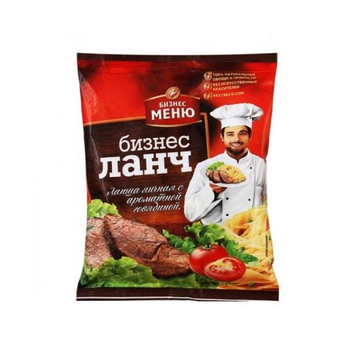 Лапша яичная быстрого приготовления БизнесЛанч, с говяжим бульоном, 60г