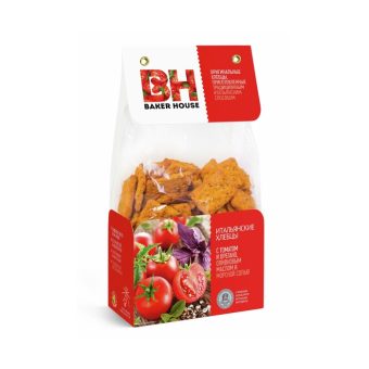 Хлебцы итальянские Baker House с томатом и орегано, оливковым маслом и морской солью, 250г