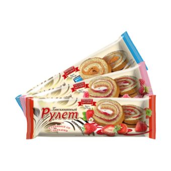 Рулет Русский Бисквит Бисквитный со сливочным вкусом, 200г