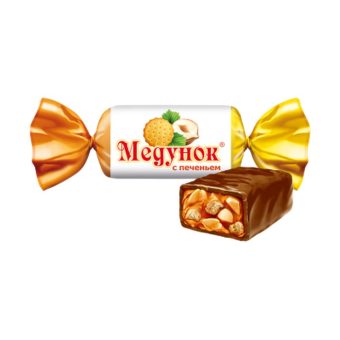 Конфеты Славянка Медунок с карамелью, арахисом и печеньем, 1000г
