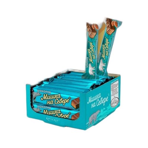 Шоколад с вафлями Мишка на севере с миндалём Экстрамолочный, 40г