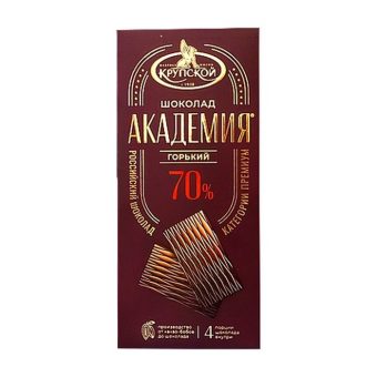 Шоколад Славянка КФ им. Крупской академия порционный горький 70% какао, 88г