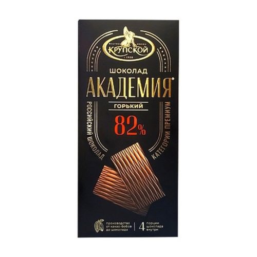 Шоколад Славянка КФ им. Крупской академия порционный горький 82% какао, 88г