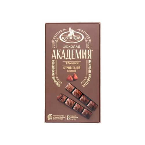 Шоколад Славянка КФ им. Крупской академия темный с трюфельной начинкой, 168г