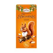 Шоколад Славянка КФ им. Крупской белочка темный с цельным миндалём, 100г
