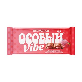 Шоколад Славянка Особый Крими Экстрамолочный с начинкой со вкусом клубничного мороженого, 82г