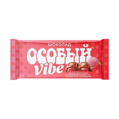 Шоколад Славянка Особый Крими Экстрамолочный с начинкой со вкусом клубничного мороженого, 82г