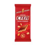 Шоколад Славянка Степ молочный с начинкой арахис и карамель, 80г