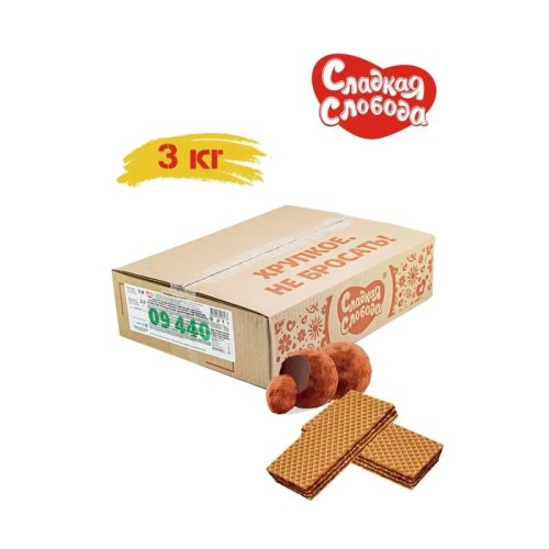 Вафли Сладкая Слобода Парижанка со начинкой французский шоколадный трюфель, 3кг