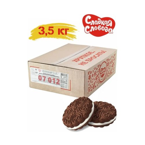 Печенье Сладкая Слобода Внучка шоколадное со сливочным кремом, 3,5кг