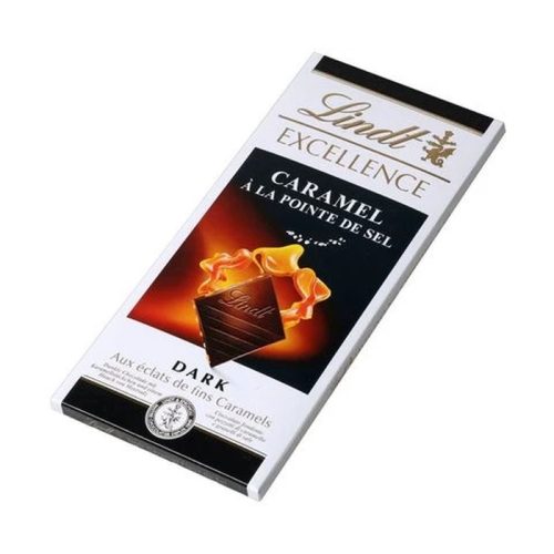 Шоколад Lindt & Sprungli тёмный с кусочками карамели и морской солью, 100г