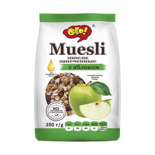 Мюсли Ого! запеченные с яблоком, 350г