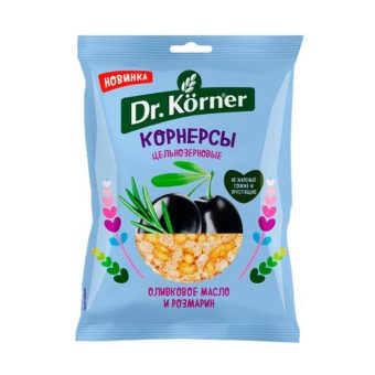 Чипсы Dr.Korner Корнерсы цельнозерновые кукурузно-рисовые с оливковым маслом и розмарином, 50г