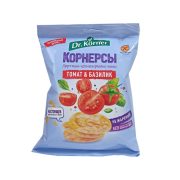 Чипсы Dr.Korner Корнерсы цельнозерновые кукурузно-рисовые с томатом и базиликом, 50г