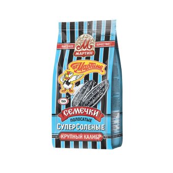 Семечки от Мартина Премиум полосатые отборные обжаренные суперсоленые, 150г