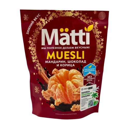 Мюсли Матти Мандарин, шоколад и корица, 250г