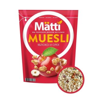 Мюсли Матти с орехом и яблоком, 250г