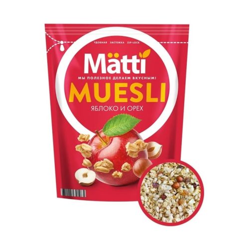 Мюсли Матти с орехом и яблоком, 250г