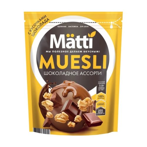 Мюсли Матти шоколадное ассорти, 250г