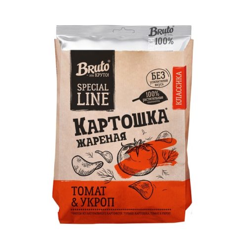 Чипсы Bрутто Крафт УТТРО классика томат и укроп, 120г