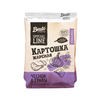 Чипсы Брутто Крафт УТТРО классика чеснок и травы, 120г