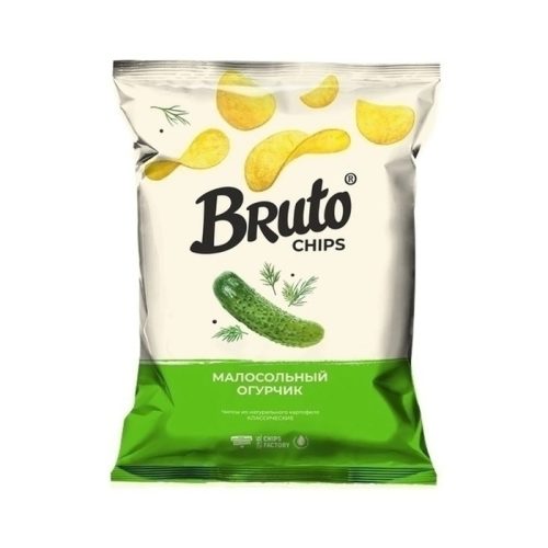 Чипсы Брутто УТТРО Флавор класс малосолёный огурчик, 120г