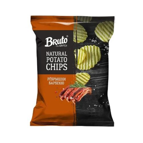 Чипсы Брутто УТТРО Флавор рифлёные ребрышки барбекю, 120г