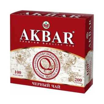 Чай Акбар классическая серия, чёрный байх мелкий, 100пак, 200г