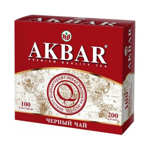 Чай Акбар классическая серия, чёрный байх мелкий, 100пак, 200г