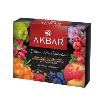 Чай Акбар подарочный с Праздником, набор 3*25пак, 1,5г, чёрный ароматный