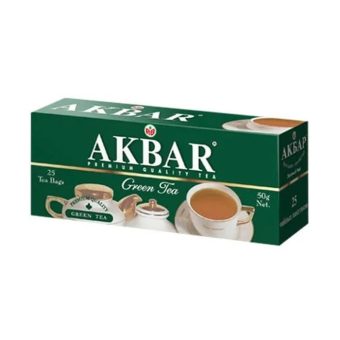 Чай Акбар Грин Голд, китайский зелёный байх, 25пак, 50г, в конвертах