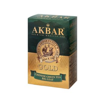 Чай Акбар Грин Голд китайский зелёный крупнолистовой, 90г