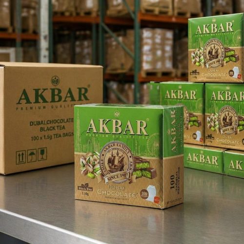 Чай Акбар Дубайский шоколад чёрный с ароматом, 100пак, 150г