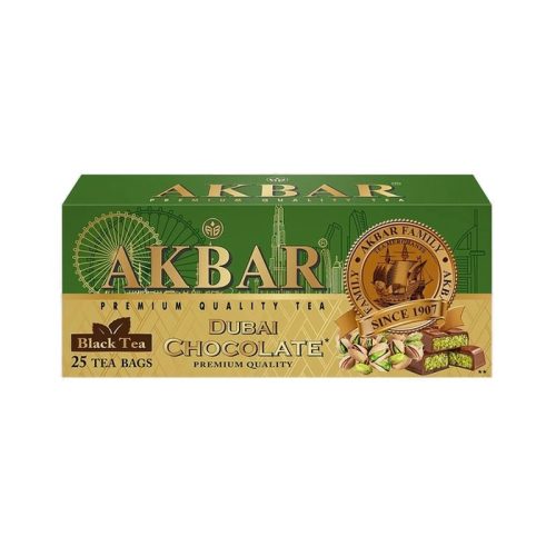Чай Акбар Дубайский шоколад чёрный с ароматом, 25пак, 37,5г