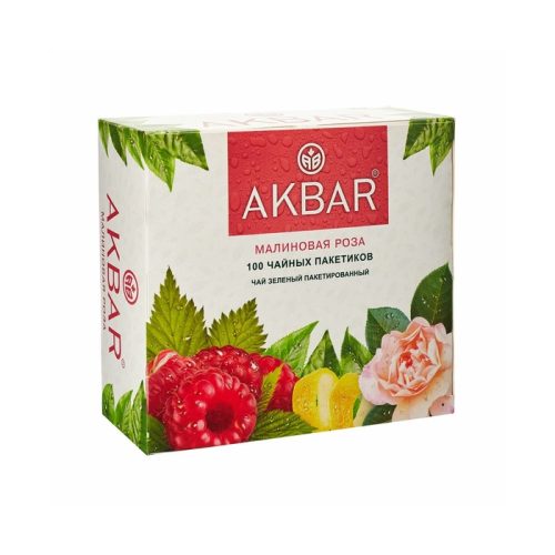Чай Акбар зелёный с ароматом малиновой розы, 25пак, 37,5г