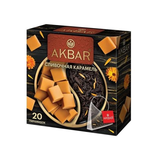 Чай Акбар сливочная карамель чёрный, 20пирамидок, 40г