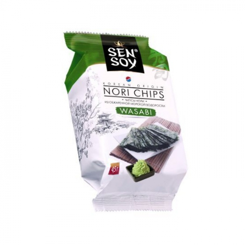 Чипсы Нори Сэнсой Васаби из морской капусты, 4,5г