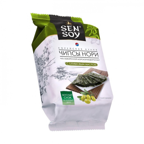 Чипсы Нори Сэнсой Оливе из морской капусты, 4,5г