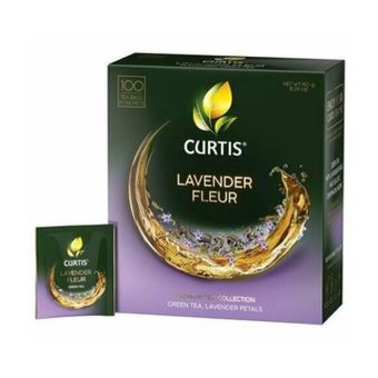 Чай Кертис Лавендер Флер зелёный ароматизированный, 100 пак, 1,5 г