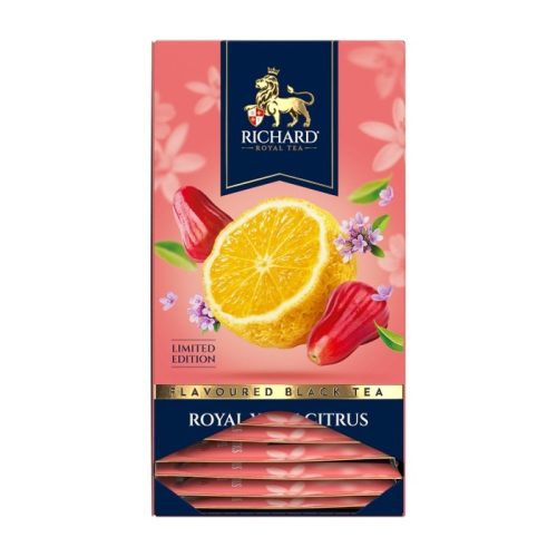 Чай Ричард Роял Юдзу Цитрус и Роуз Эппл, 1,7 г чёрный с ароматом