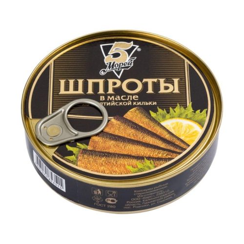 Шпроты в масле из балтийской кильки 5 Морей, 160г