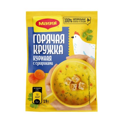 Горячая кружка Магги Куринная с сухариками, 19г