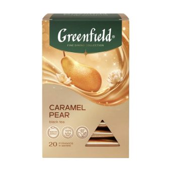 Чай Гринфилд Карамель Пэа черный с добавками, 20 пирамидок 36г