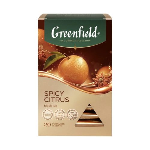 Чай Гринфилд Спайси Цитрус черный с добавками, 20 пирамидок 36г